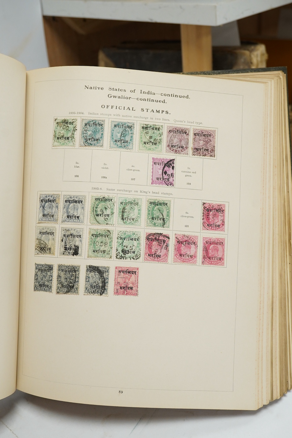 Three Edwardian and later stamp albums, The Grafton Stamp Album, containing a good selection of British stamps from 1841 to 1978, including Two Pence blue, 1840s/50s Penny Reds, Victoria Army Official, a substantial run